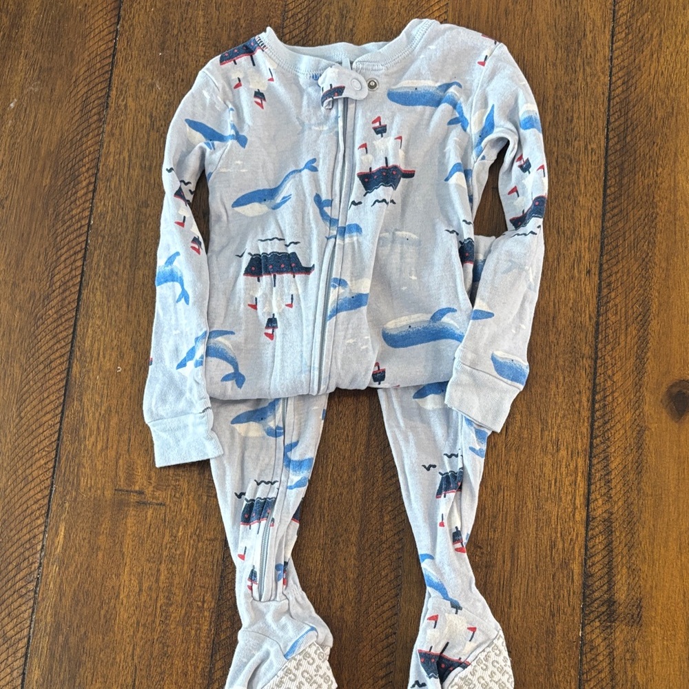 Carter's Blue and Gray Whale Print Footie